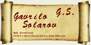 Gavrilo Solarov vizit kartica